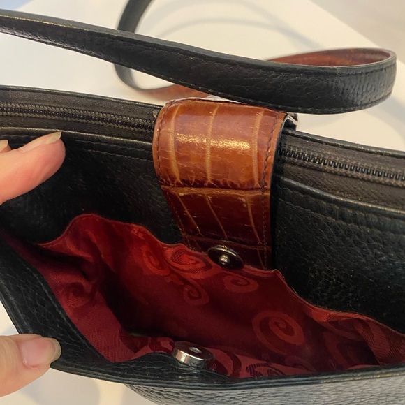 Brighton cross body zippered purse. leather strap. Clip for keys. - Picture 7 of 7